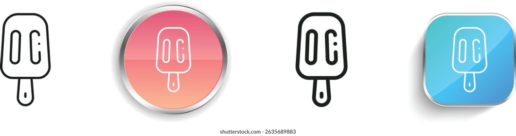 popsicle icon. Thin Linear, Regular and Button Style Design Isolated On White Background