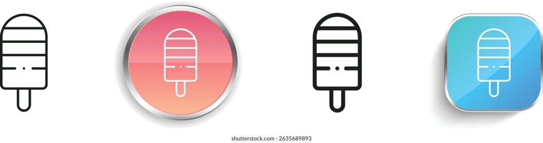 popsicle icon. Thin Linear, Regular and Button Style Design Isolated On White Background