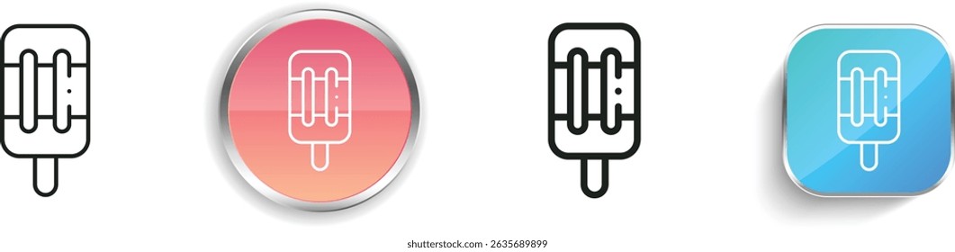 popsicle icon. Thin Linear, Regular and Button Style Design Isolated On White Background