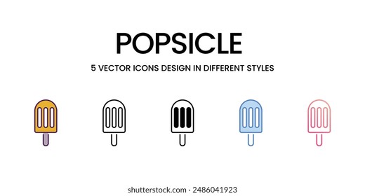 Popsicle Icons different style vector stock illustration