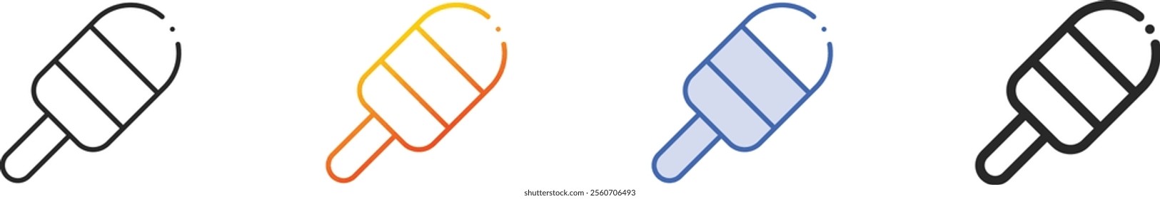 popsicle icon.Thin Linear, Gradient, Blue Stroke and bold Style Design Isolated On White Background