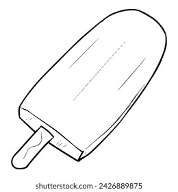 popsicle illustration Outline Sketch hand drawn vector	