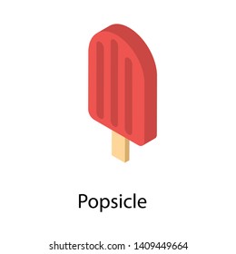 
Popsicle in isometric icon design

