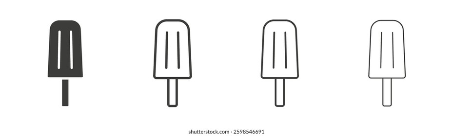 Popsicle line icon vector illustration set.