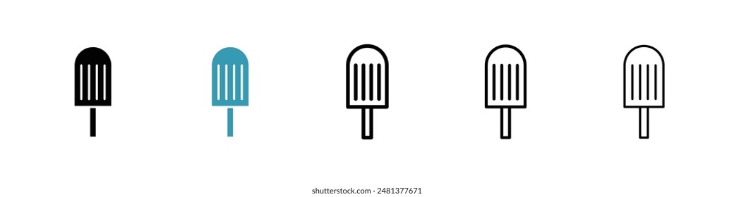 Popsicle line icon vector set.