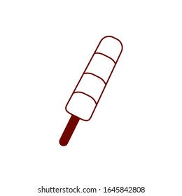 Diseño ícono estilo línea de pápsula de helado lolly verano postre dulce sabor de comida bocadillo y tema congelado Diseño aislado Ilustración vectorial