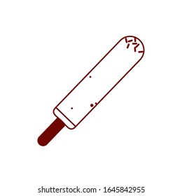 Popsicle line style icon design of ice lolly summer sweet dessert food flavor snack and frozen theme Isolated design Vector illustration