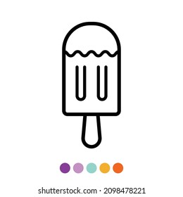 Lineares Popsicle-Symbol, Vektorgrafik, Illustration.