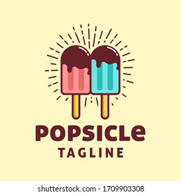 Plantilla de logotipo Popsicle, logotipo adecuado para restaurante y café