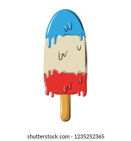 Popsicle melting cartoon
