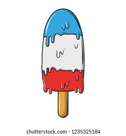 Popsicle melting cartoon