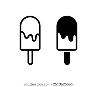 Símbolo de icono de helado derretido de paleta. Icono de helado. Icono de poli de hielo.