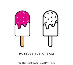 Popsicle melting ice cream icon symbol