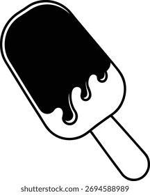 Popsicle melting of vector illustration