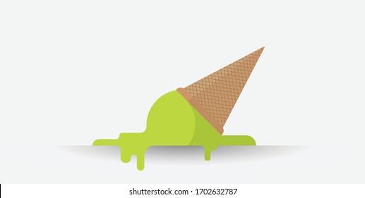 Popsicle is melting. Vector. Illustration of food.