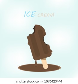 popsicle on stick, Ice cream vector in nice colors background. Vector illustration