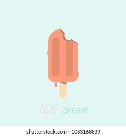 popsicle on stick, Ice cream vector in nice colors background. Vector illustration