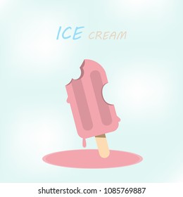 popsicle on stick, Ice cream vector in nice colors background. Vector illustration