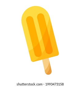 Popsicle on a stick on white background.