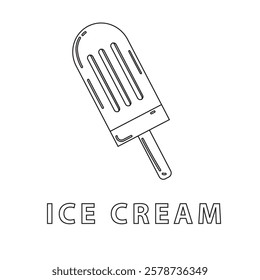 popsicle outline. ice cream logo with a simple and minimalist black and white design. suitable for company logos