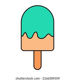 Popsicle Outline Icon, Editable Vector