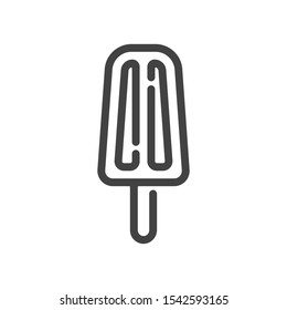Popsicle outline icon. Vector illustration.