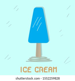 Popsicle over a colored background. Vintage ice cream - Vector illustration