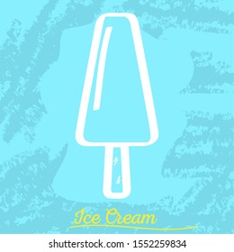 Popsicle over a colored background. Vintage ice cream - Vector illustration