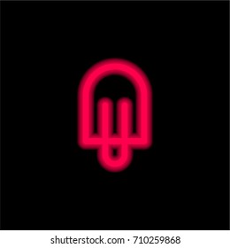 Popsicle red glowing neon ui ux icon. Glowing sign logo vector