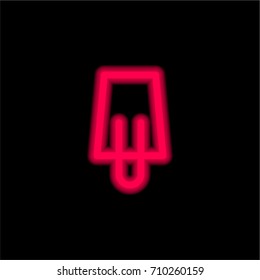 Popsicle red glowing neon ui ux icon. Glowing sign logo vector