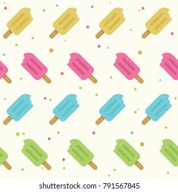 popsicle seamless pattern in flat vector style
