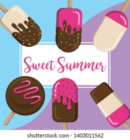 Popsicle Set Vector, Sweet Summer