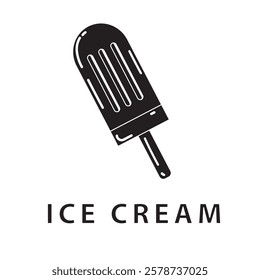 popsicle silhouette. ice cream logo with a simple and minimalist black and white design. suitable for company logos