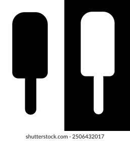 Popsicle silhouette vector art black and white background. Eps 10.