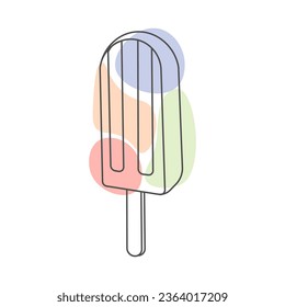 Logo de ilustraciones de línea simple Popsicle