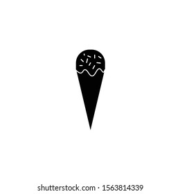 Popsicle with sprinkles line icon. Outline symbol of refreshment and summer. Editable stroke flat vector illustration.