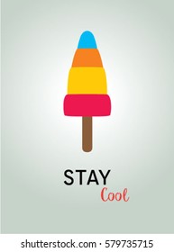 popsicle stay cool poster vector