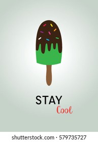popsicle stay cool poster vector