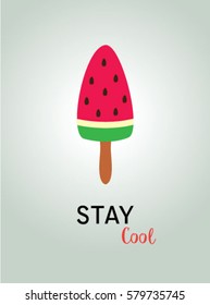 popsicle stay cool poster vector