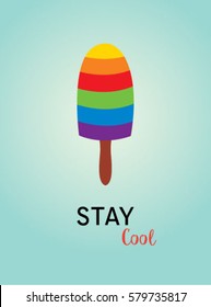popsicle stay cool poster vector