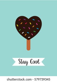 popsicle stay cool poster vector