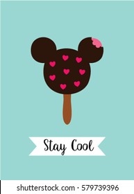 popsicle stay cool poster vector