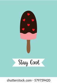 popsicle stay cool poster vector