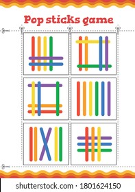 Popsicle Stick Actividades Diversas maneras de enseñar patrones para niños y niños, coordinación de ojos de mano, emparejamiento y más.