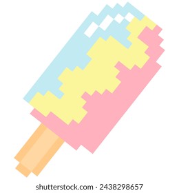 Icono de dibujos animados de palo de paleta en estilo pixel
