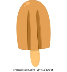 popsicle with stick, cold sweet, cold dessert, ice cream stick, flat design vector illustration