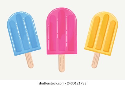 Popsicle stick or ice cream vector illustration on white isolated background