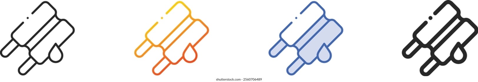 popsicle stick icon.Thin Linear, Gradient, Blue Stroke and bold Style Design Isolated On White Background