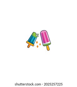 Icono De Pegatina De Popsicle Aislado En Fondo Blanco