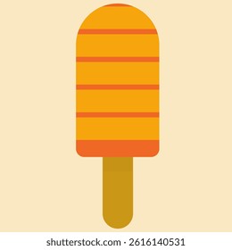 Popsicle for summer with light yellow background